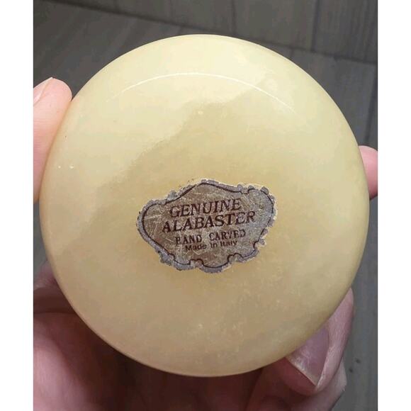 Vintage Alabaster Pocket/Trinket Box Pink Rose Detail Vanity Decor Victorian - Picture 4 of 7